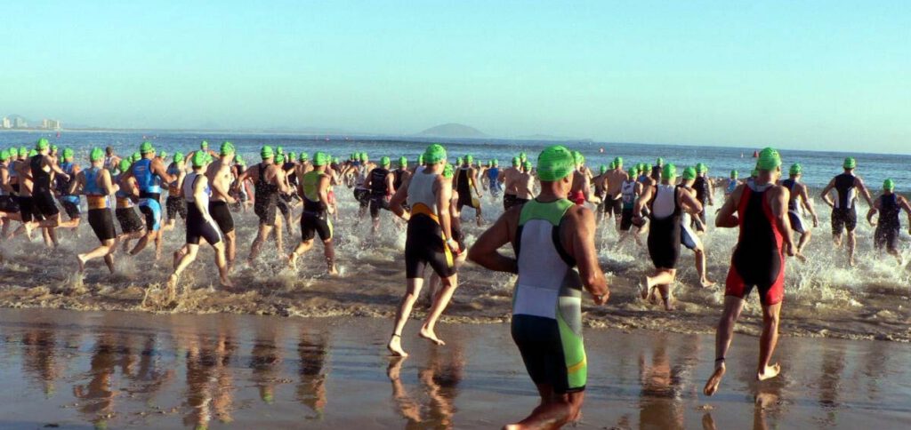 When you visit Maroochydore on the Sunshine Coast, join exciting beach sporting events like triathlons and open water swims.